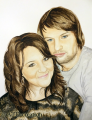 watercolour portrait of beautiful couple